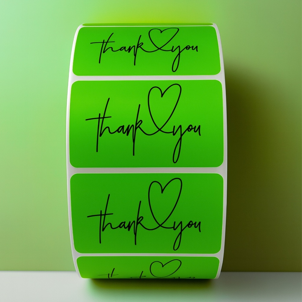 Thank You Heart Stickers – Modern Script Labels for Small Business Packaging - Picture 3 of 11